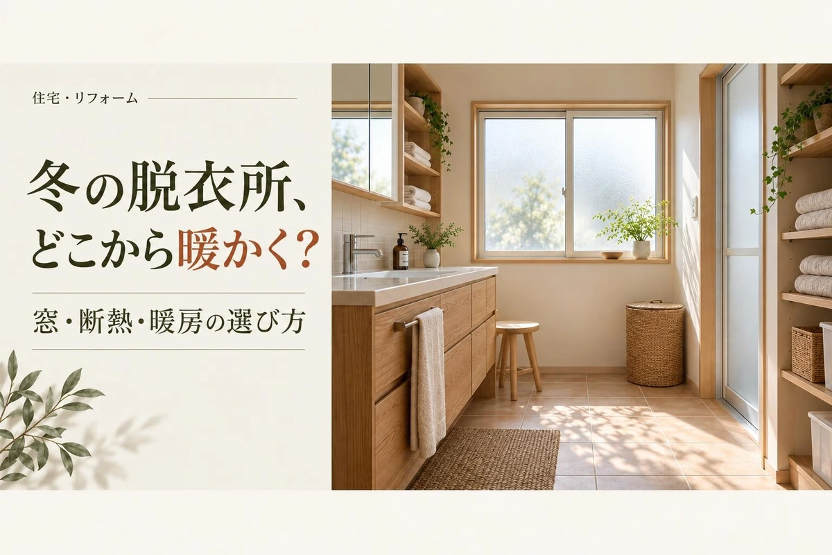 冬の脱衣所が寒い原因と対策。窓・断熱・暖房、どこから見直す?